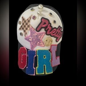 Pretty Girl Embellished Black Trucker Cap